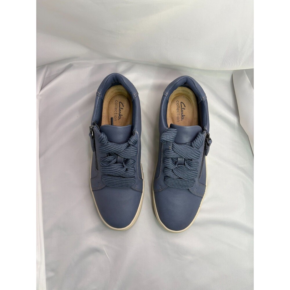 Clarks Mykah Joy Sneaker Women 9.5 Wide Denim Blue Zip – Faded Ink Spot